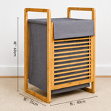 Nordic Style Laundry Hamper, Space Saving Laundry Hamper Bin, Household Bamboo Laundry Bin, Laundry Hamper With Removable Fabric Liner