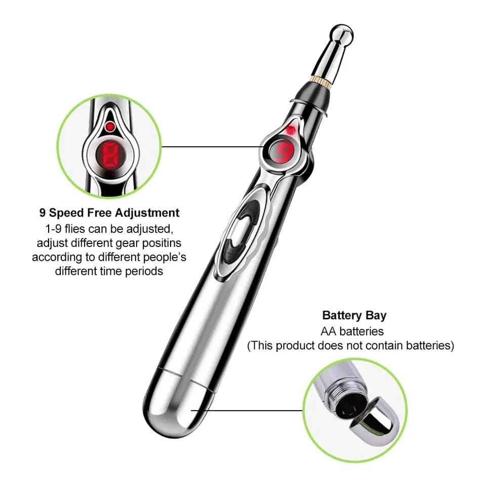 Smart Massager Pen, Acupuncture Pulse Meridian Massage Pen, Trigger Point Massager, Pain Relief Therapy Back Neck Face Beauty Roller, 3 Heads Meridian Pen, Electro Acupuncture Muscle Device