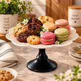 Elegant Floral Ceramic Cake Stand, Dessert And Cupcake Serving Display with Pedestal Stand, Decorative Cake Serving Stand