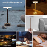 Luxury Metal Table Lamp – USB Rechargeable Touch Dimmable LED Lamp