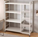 Multilayer Storage Rolling Cart, Moveable Kitchen Storage Rack With Baskets, Multifunctional Kitchen Organizer
