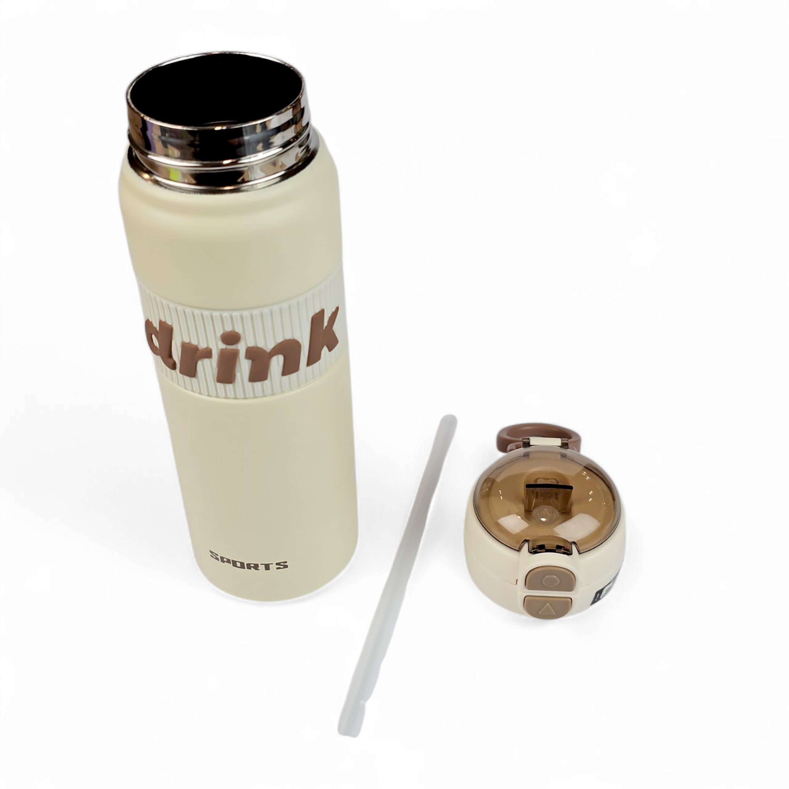 Portable Sports Water Bottle With Flip Lid, Large Capacity Handheld Student Insulated Mug, Stainless Steel Insulated Water Mug
