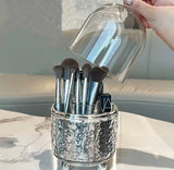 Luxury Makeup Brush Storage Box With Cover, Lipstick and Eyebrow Pencil Holder, Dust Proof Makeup Brush Clutter Organizer