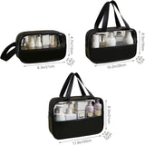 3 Pcs Transparent Cosmetic Bag, Transparent Oriented Makeup Bag, Carry Travel Zippered Pouch Bag, Waterproof Portable Travel Cosmetics Pouch