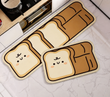 Set of 2 Adorable Bread Design Kitchen Mat, Cute Toast Character Floor Mat, Anti Slip Floor Mat