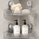 Acrylic Bathroom Corner Shelf, Luxury Clear Bathroom Storage Shelf, No Drill Bathroom Corner Rack, Space Saving Bathroom Corner Rack