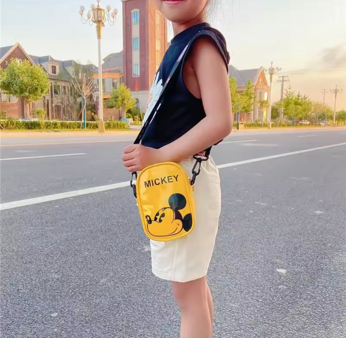 Disney Mickey Mouse Shoulder Cross Bag, Soft Toddler Bag, Mini Travel Kids Backpack, Disney Children Backpack