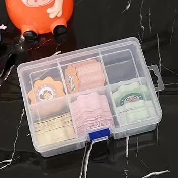 6 Compartment Transparent Plastic Box, Adjustable Plastic Storage Box, Multiple Compartments Jewelry Box