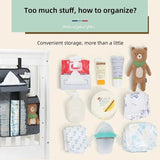Baby Nursery Organizer, Baby's Bedside Storage Bag, Newborn Essentials Hanging Storage Bag, Multifunction Canvas Storage Bag, Infant Bedding Nursing Storage Bag, Multi Compartment Baby Stuff Holder, Stacking Tray Nursery Storage Basket