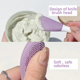 Double Head Silicon Facial Brush, Silicon Facial Massage Cleaning Brush, DIY Mud Film Scraper Facial Care Tool, Face Mask Clay Mask Applicator, Exfoliating Skin Care Home Makeup Tools