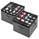 12 Grid Foldable Shoe Storage Box with Dividers, Non Woven Fabric Shoe Organizer, Dust proof Closet Storage Bag, Under Bed Shoes Organizer