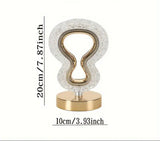 Halogen Decorated Crystal Table Lamp, Acrylic Border Bedside Night Light, Elegant Nightstand Lamp