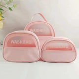 Set Of 3 Travel Waterproof Cosmetic Bag, Portable Transparent Makeup Bag, Multipurpose Women Cosmetic Bag, PVC Waterproof Handbags, Travel Toiletry Washbag With Zipper