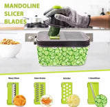 22 In 1 Fruit Vegetable Slicer With Storage Container, Multifunctional Vegetable Cutter, Manual Hand Food Chopper, Kitchen Gadgets