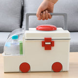 Cute Ambulance Medicine Box, Large-capacity Medicine Kit Storage Box, Household Compartmental Medicine Box, Portable First Aid Kit Container, Creative Emergency Pharmacy Pill Organizer