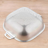 Square Shape Stainless Steel Strainer With Handle, Vegetable and Fruit Washing Strainer, Vegetable Strainer Bowl, Kitchen Steel Mesh Strainer Colander