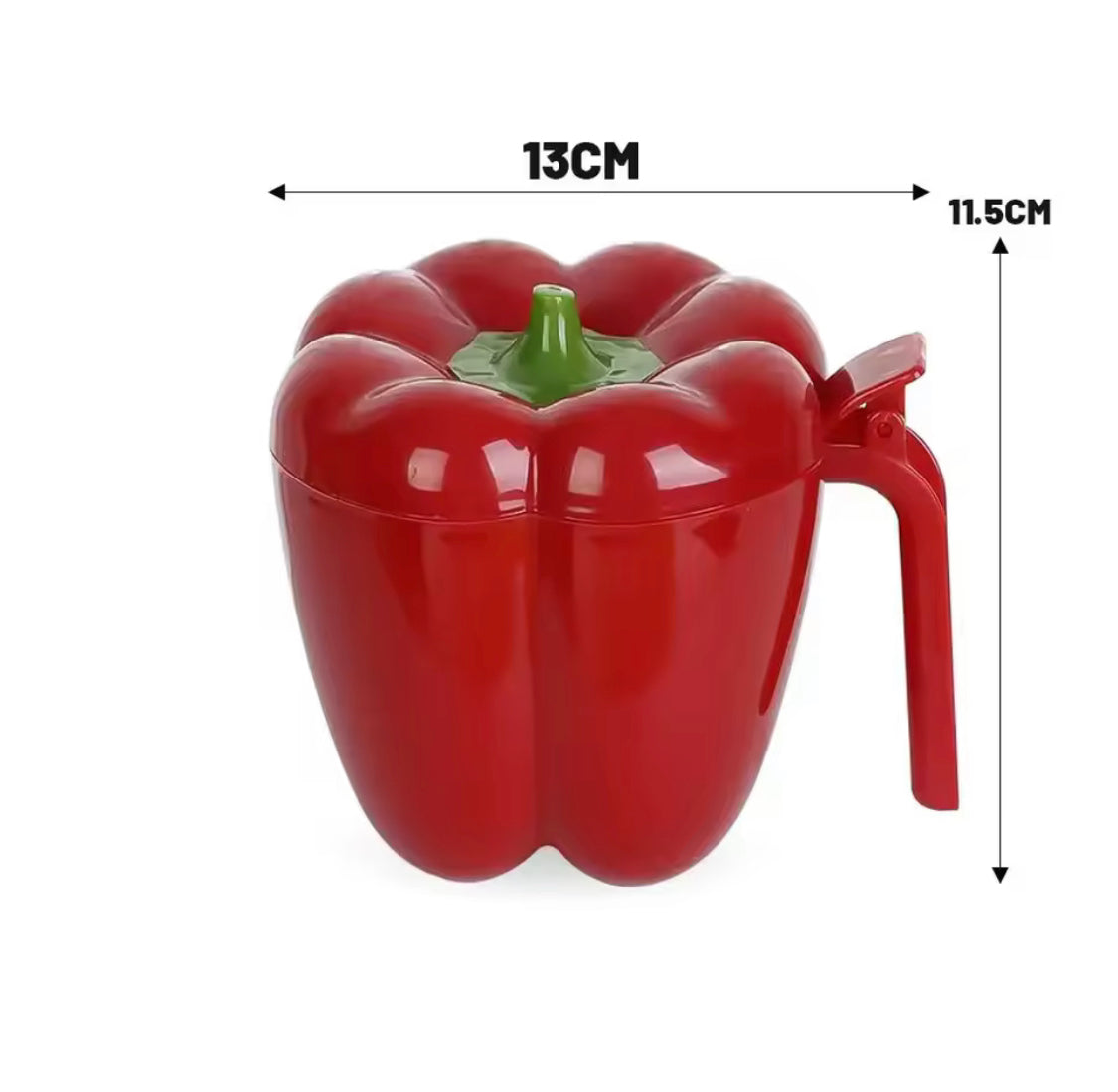 4 In 1 Plastic Capsicum Shape Seasoning Container, Vegetable Shaped Spice Jar Container, Plastic 4 Compartments Seasoning Jar