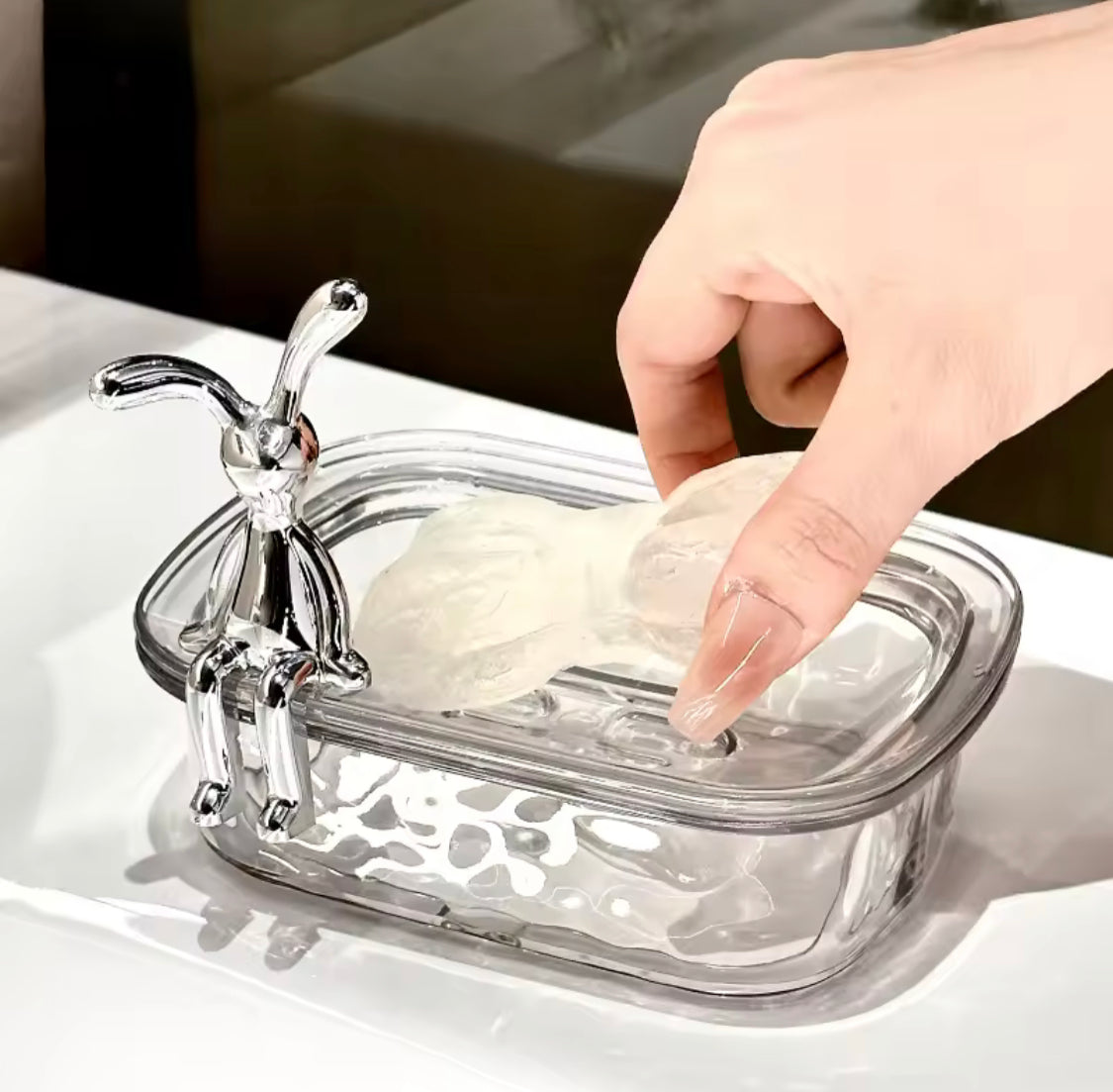 Rabbit Decor Soap Box, Bathroom Soap Dish, Bathroom Kitchen Sink Countertop Soap Box, Bathroom Accessories