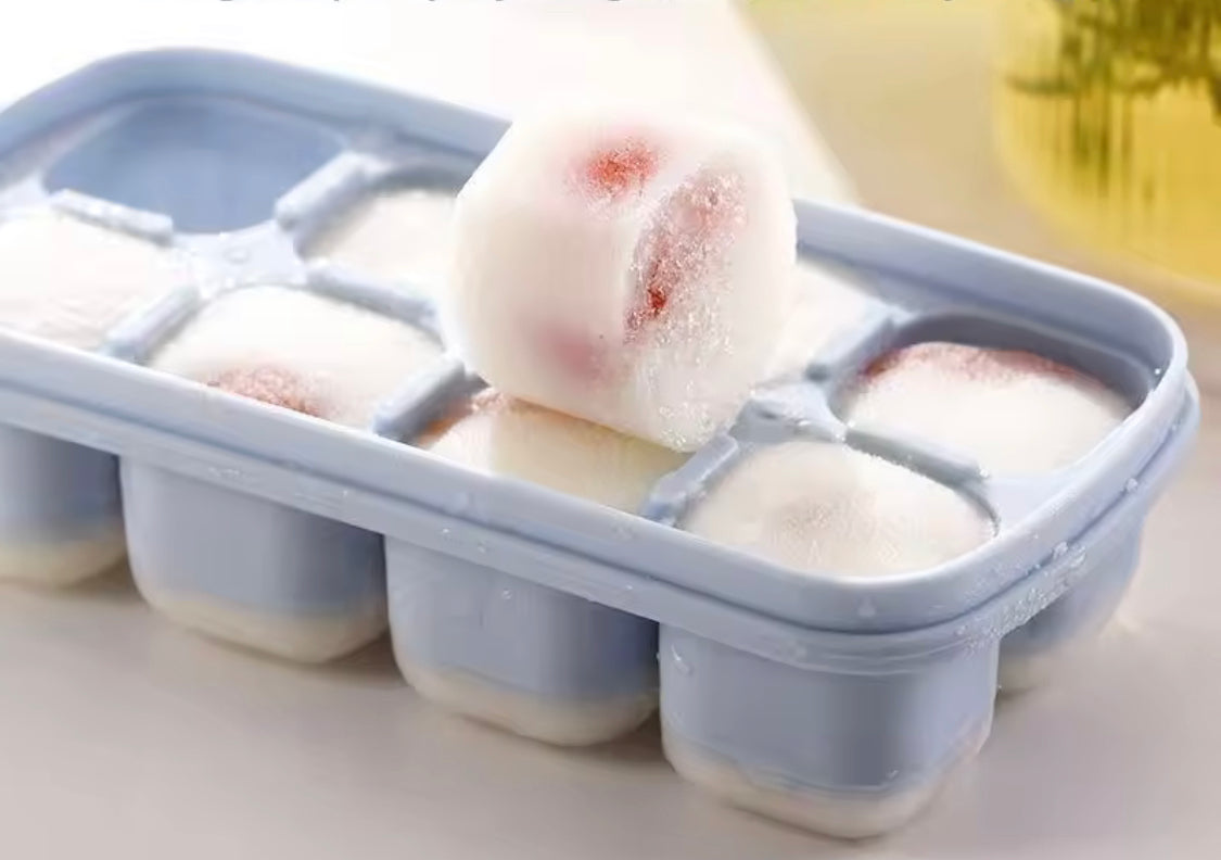 8 Grid Popup Ice Cube Tray, Square Ice Cube Mould, Soft Silicone Ice Cube Mold, Multi Grids Soft Bottom Quick Freezer Fruit Ice Cube Maker