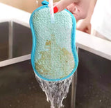 2pcs Microfiber Double Sided Sponge, Reusable Magic Dishcloth Wipe, Multifunctional Flexible Dish Cloth