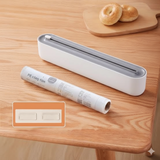 Food Wrap Dispenser Cutter With Suction Bottoms, Cling Film Wrapping Paper Cutter, Packaging Dispenser With Cutter, Storage Preservative Film Roll Case With Cutting Blade, New Cling Film Cutter