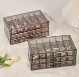 Multi Layer Transparent Jewellery Storage Box, 3 Layer Desktop Ring Earring Sorting Box, Dressing Table Drawer Style Storage Box