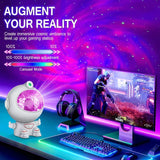 Astronaut Starry Projector Lamp, DIY Astronaut Galaxy Atmosphere Light, Vortex Colorful Rotating Projection Light, Laser Nebula Projector Night Light