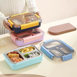 Smile Insulated 3 Grid Lunch Box, 3 Portion Bento Lunch Container, School Kids Stainless Steel Tiffin Box