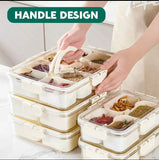 Portable Spice Box Food Container, 8 Compartments Divided Serving Tray With Lid, Luxury Spice Storage Box