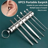 6Pcs Stainless Steel Ear Cleaner, Adult Ear Care Set, Ear Wax Remover Tool, Earpick Cleaning Tool Set