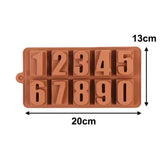 Silicone 3D Digital Numbers Chocolate Mold, 3D Silicone Numbers Molds, Cake Decorating Tools