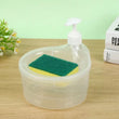 Press Cleaning Liquid Container, Soap Dispenser With Sponge Holder, Kitchen Liquid Dispenser Press Box, Press Soap Outlet Box Sponge Dispenser, 800ml Manual Sink Dish Washing Soap Dispenser, 2 in 1 Design For Kitchen
