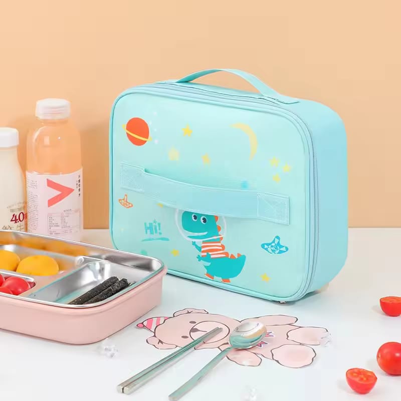 Animated School Thermal Lunch Bag, Cute Large Capacity Lunch Bag, New Style Insulated Kids Lunch Bag
