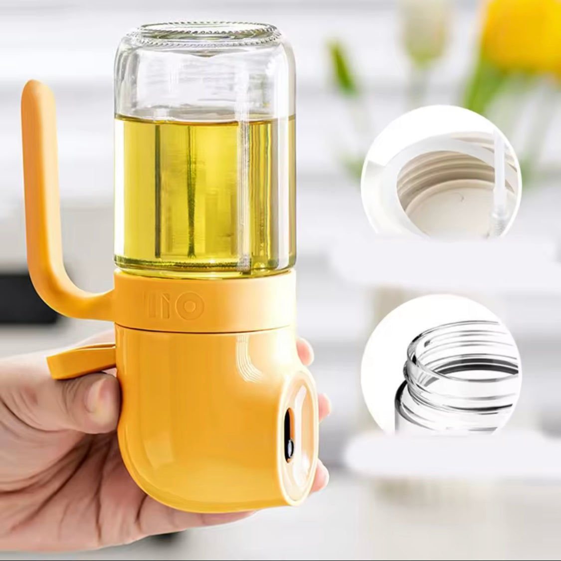 Convenient Glass Oil Spray Bottle, Leak Proof Oil Mister Bottle, Practical Glass Oil Dispenser, Kitchen Gadget Multipurpose Oil Spray Bottle