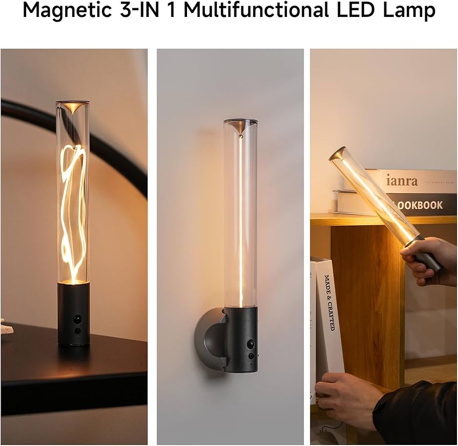 Wall Sticking Magnetic Wire Light, Touchable Cordless Desk Light, Room Decor LED Night Light