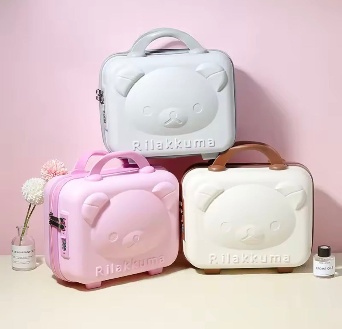 Portable Mini Bear Makeup Handbag, Mini Bear Travel Cosmetic Bag, Durable Zipper Cosmetic Bag