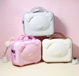 Portable Mini Bear Makeup Handbag, Mini Bear Travel Cosmetic Bag, Durable Zipper Cosmetic Bag