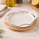 Ceramic Steak Grill Platter, Heat Resistant Ceramic Serving Plate, Ceramic BBQ Serving Tray, BBQ Sizzle Serving Tray, Sizzling Steak Platter