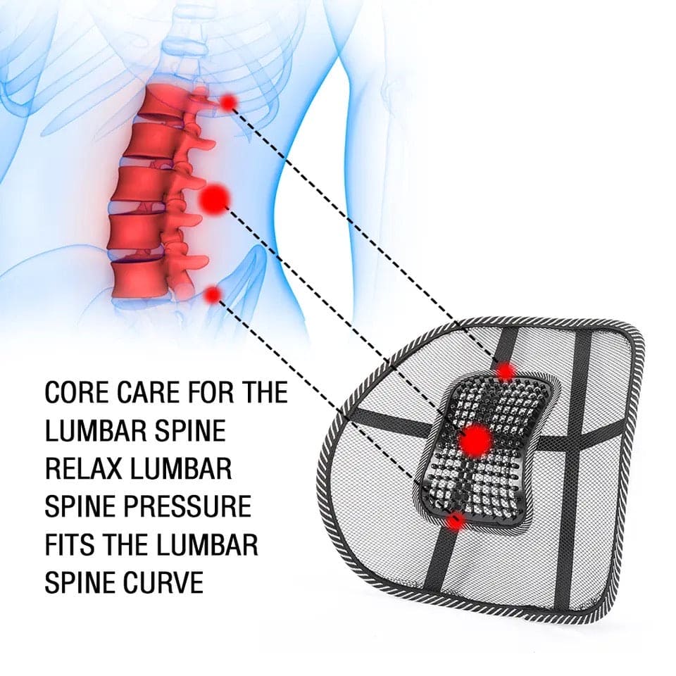 Universal Chair Lumbar, Back Support Spine Posture Correction Back Pillow, Car Seat Office Chair Massage Back Lumbar, Ventilate Mesh Car Seat Chair Back Cushion