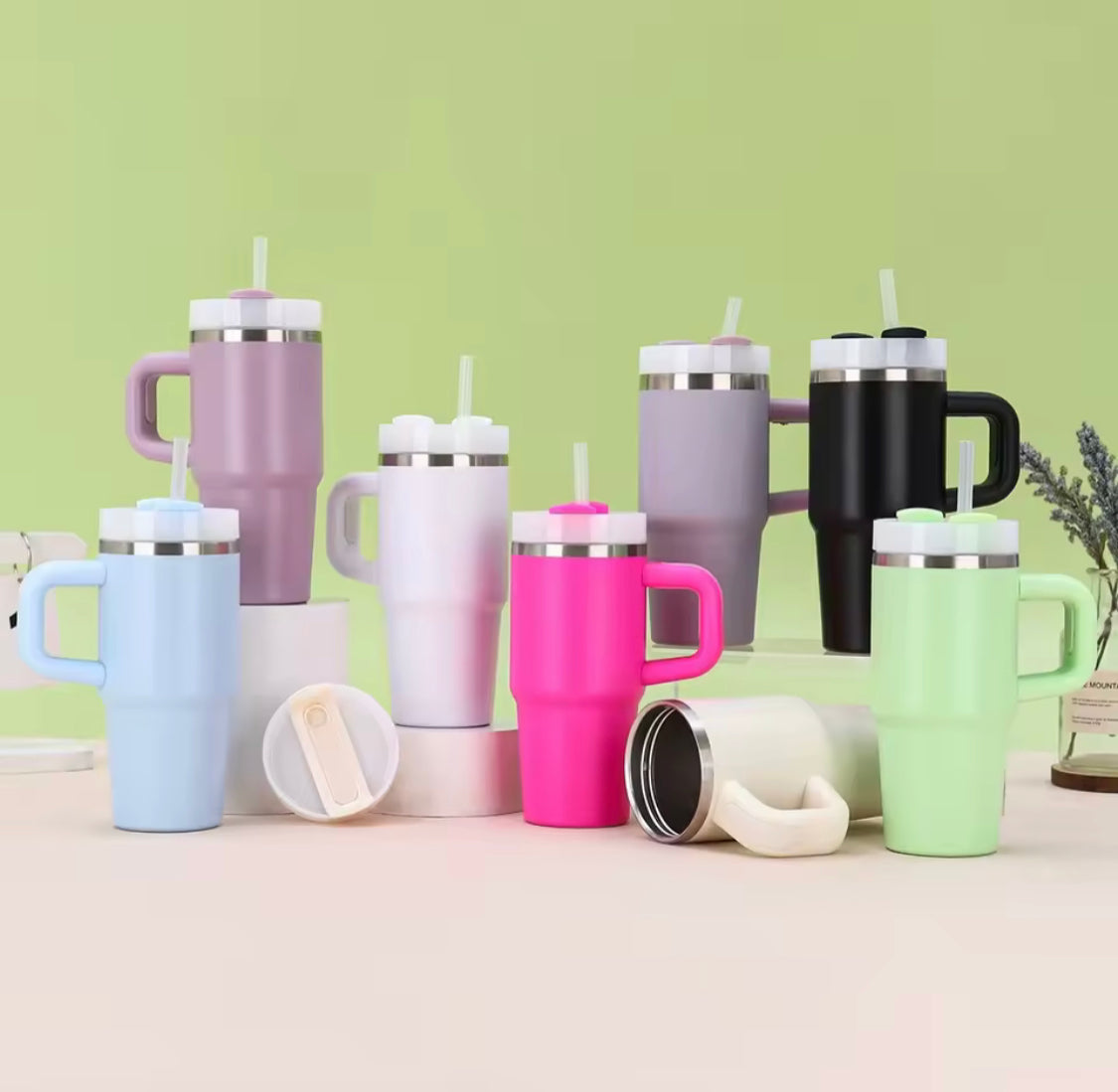 Cute Trendy Mini Tumbler With Handle, Stainless Steel Mini Quencher, Insulated Car Mug With Handle, Mini Portable Thermal Cup