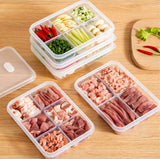 6 Compartment Meat Container Box, Fresh Grid Food Container, Refrigerator Frozen Food Storage Box, Reusable Meat Grid Box