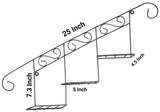 Wall Mounted Floral Display Rack, Flower Pot Storage Rack, 3 Step Wall Mount Iron Stand, Wall Basket Plants Stand