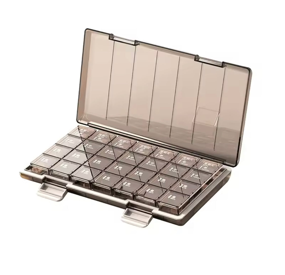 Portable 21 Grids Pill Organizer, Travel Pill Cases, Removable Medicine Container, Daily Storage Tablets Box