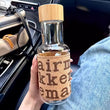 Leather Sticker Water Bottle, Marimekko Oiva Drinking Bottle, 450ml Retro Glass High-value Coffee Bottle, High Temperature Resistant Portable Water Glass Bottle