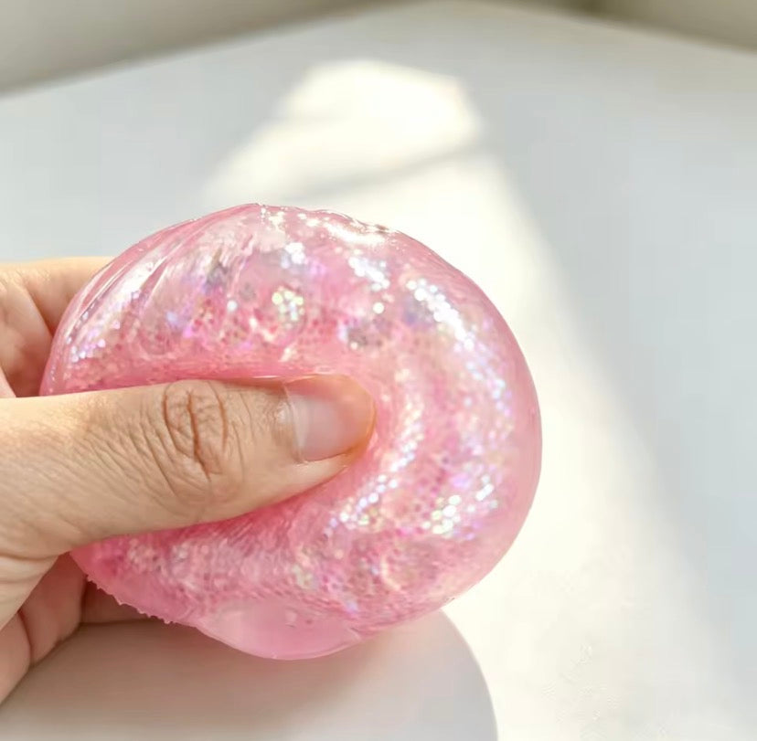 Mini Glitter Dumpling Squishy Ball, Soft Glitter Squishy Light Ball for Kids, Kawaii Glitter Squishy Light Ball, Soft Sensory Fidget Toy, Cute Glitter Gel Squishy Toy
