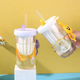 Funny Filter Straw Cup, 500ml Water Glasses With Fruit Tea Isolator Cup, Portable Tea Separation Cold Extract Water Cup