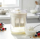Round Shape Greek Yogurt Strainer Container, Reusable Greek Yogurt Maker, Fine Mesh Yogurt Draining Container with Storage Lid, Multi Purpose Yogurt Strainer Container