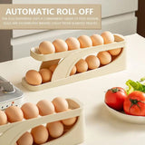 Automatic Scrolling Egg Rack, Refrigerator Egg Dispenser For Kitchen, Double Layer Egg Dispenser, Roll Down Counter Top Egg Holder, Smart Rolling Egg Storage Tray