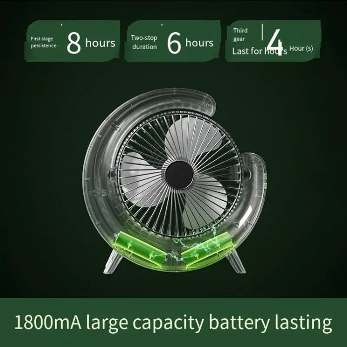 G Shape LED Fan – RGB Rechargeable Cooling Fan