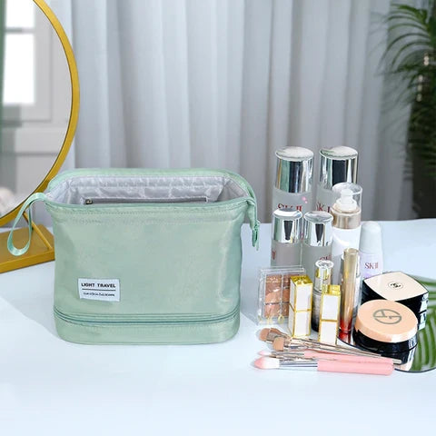Ultimate Makeup Travel Pouch, Double Layer Cosmetic Bag, Waterproof Organizer Case, Unique Makeup Bag, Cosmetic Travel Bag, Waterproof Organizer Case, Toiletry Bag for Women